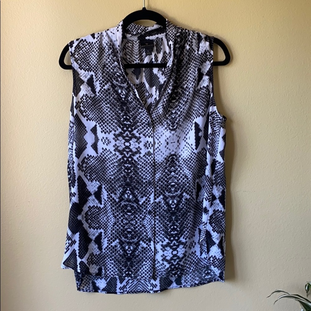 Snakeskin Print Sleeveless Blouse